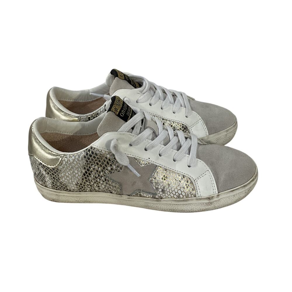 Vintage Havana Textured Grey Snake Print Kate Sneakers Size 7.5 - Picture 2 of 5
